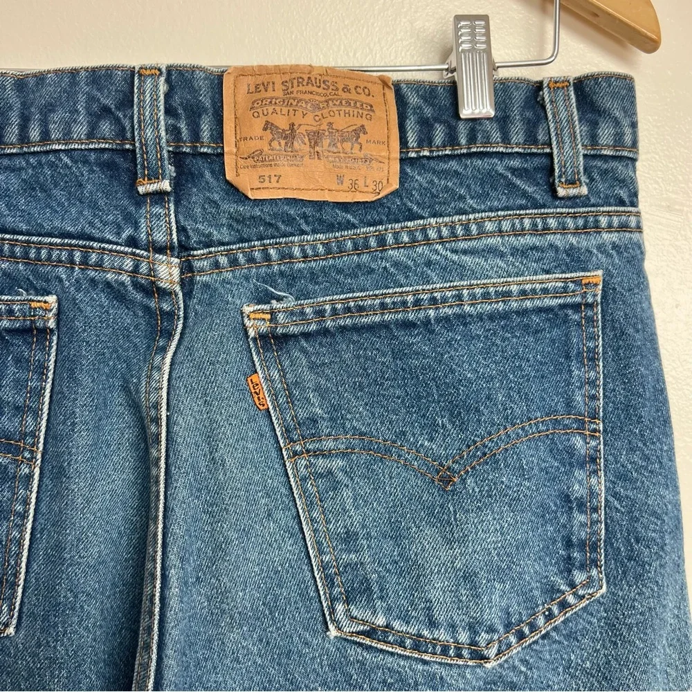 Vintage Orange Tab Levi’s 517 Straight Leg Blue Jeans